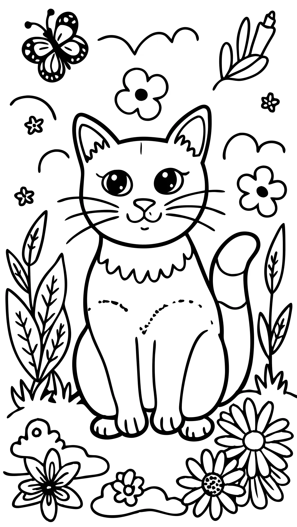 cat picture coloring page